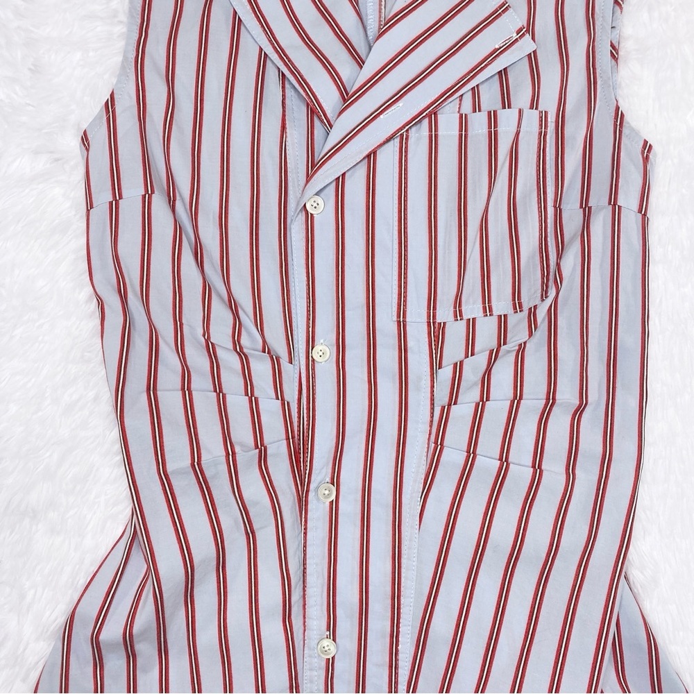 Derek Lam 10 Crosby Shirt Dress Sz 4‎ Striped Satina Preppy Academia - Picture 8 of 12